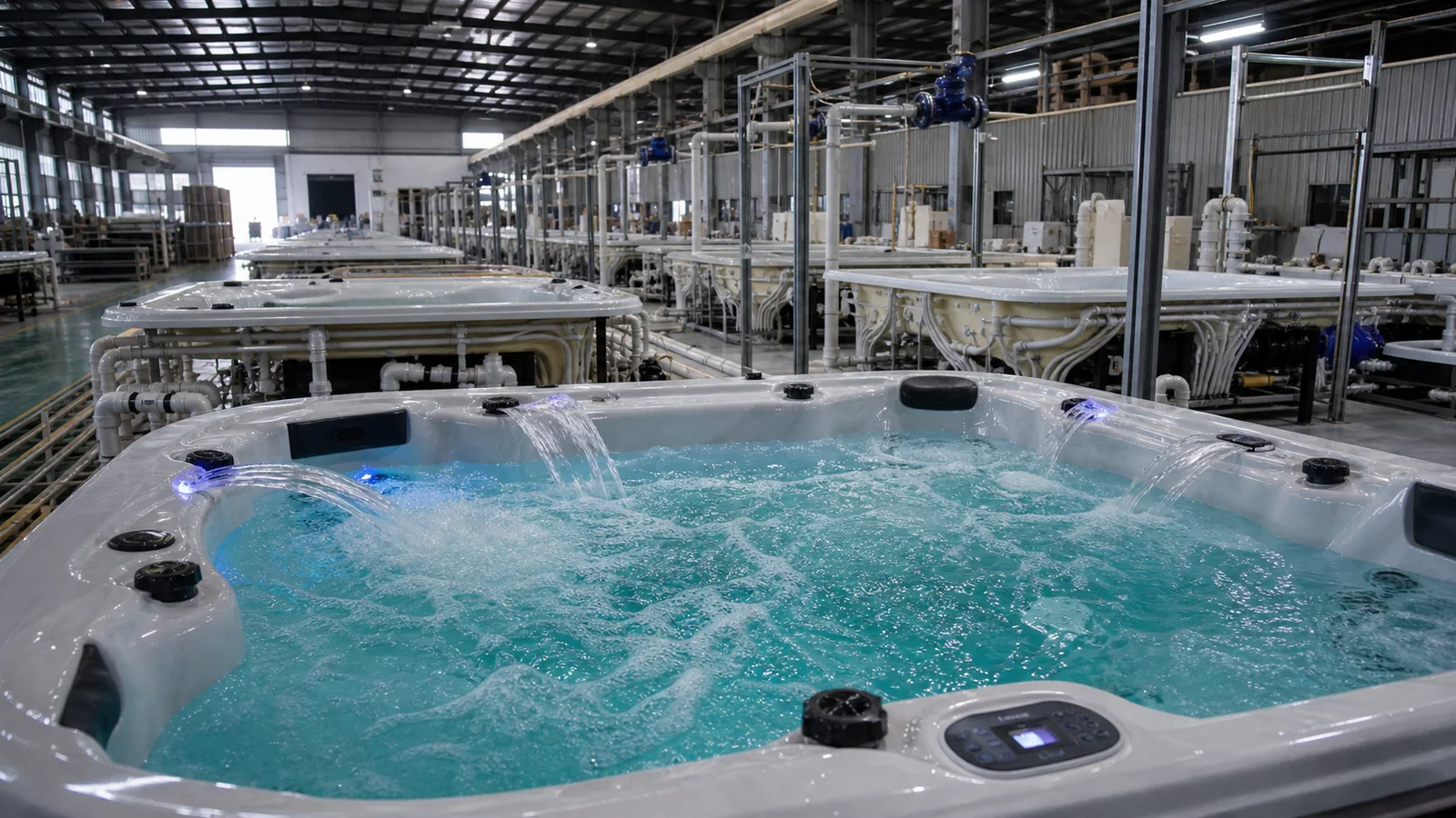 Spa water testing and jet checks factory evidence visual