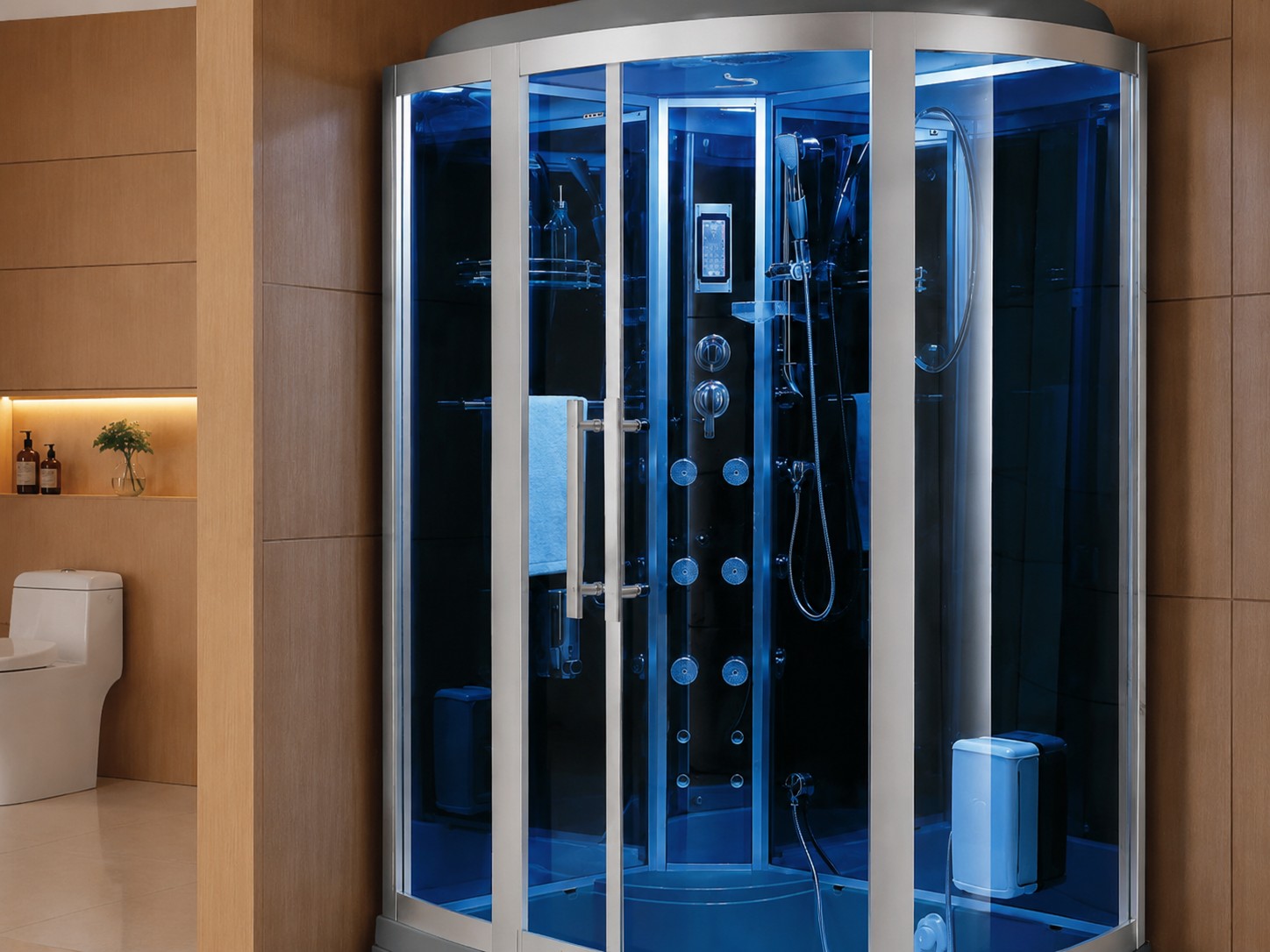 2 Person Wet Sauna Steam Room With Shower Function view 05