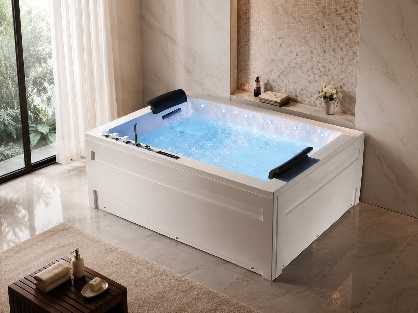 2 Persons Whirlpool Spa Hot Tub Spa Adult Use Massage Bathtub view 02