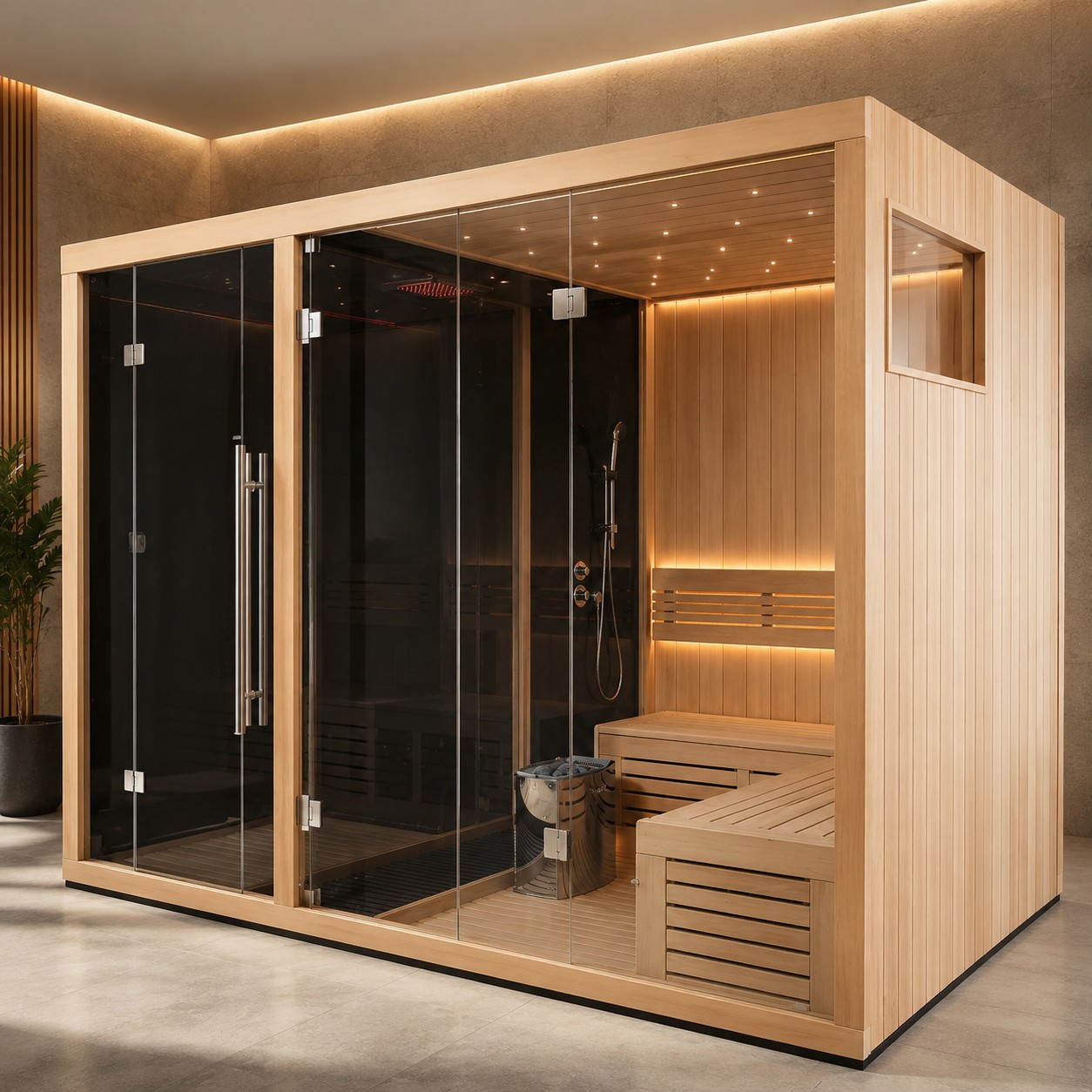 3-in-1 Wet Dry Sauna Room