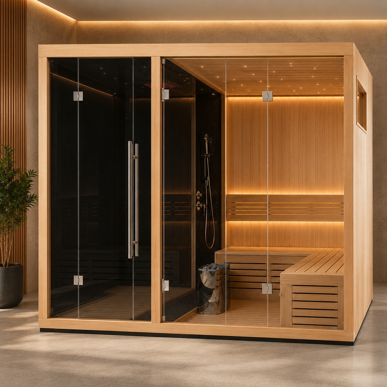 3-in-1 Wet Dry Sauna Room view 02