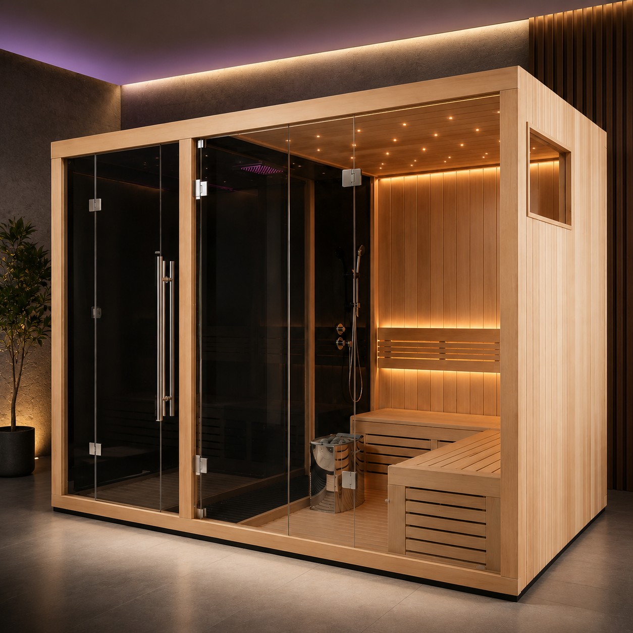 3-in-1 Wet Dry Sauna Room view 04
