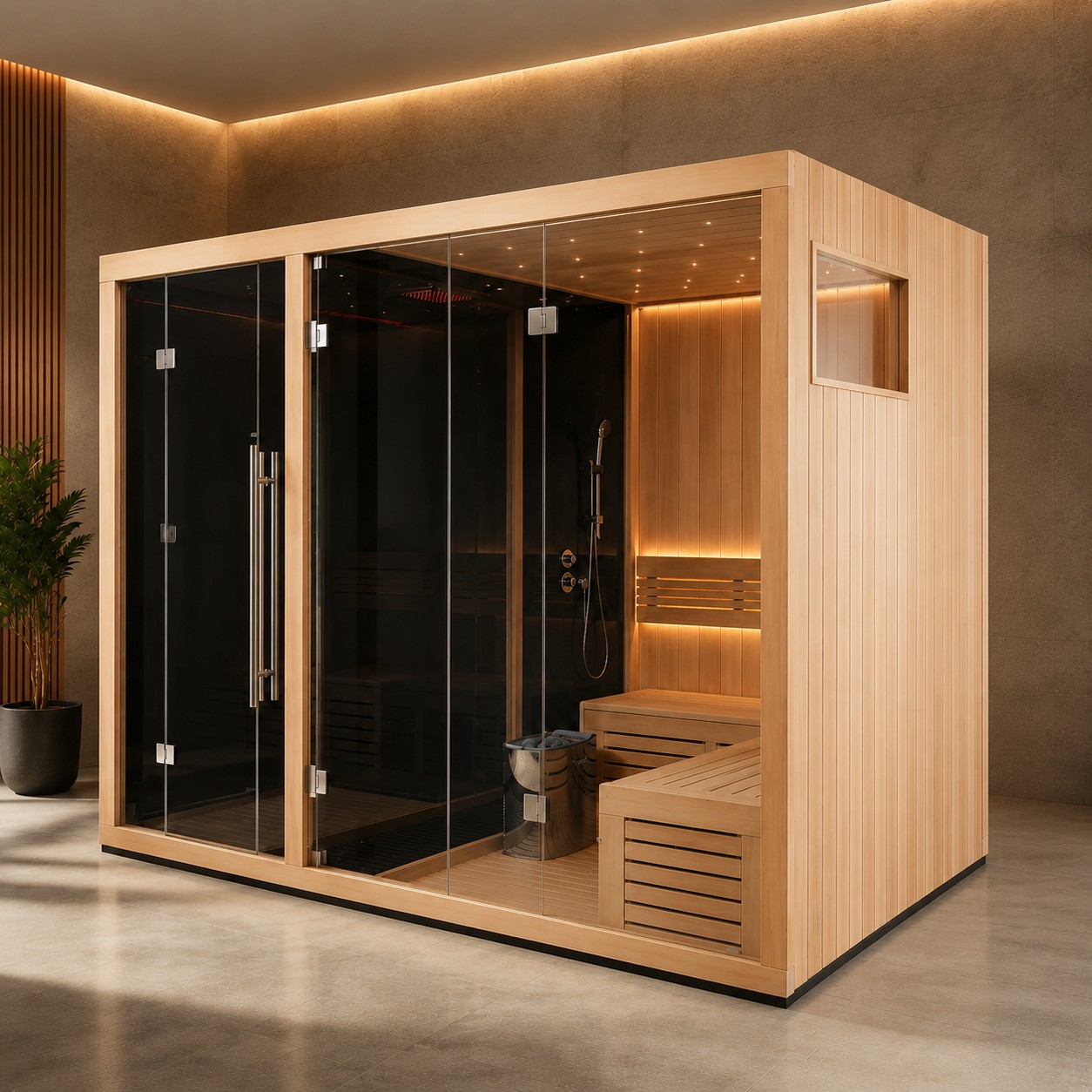 3-in-1 Wet Dry Sauna Room view 07