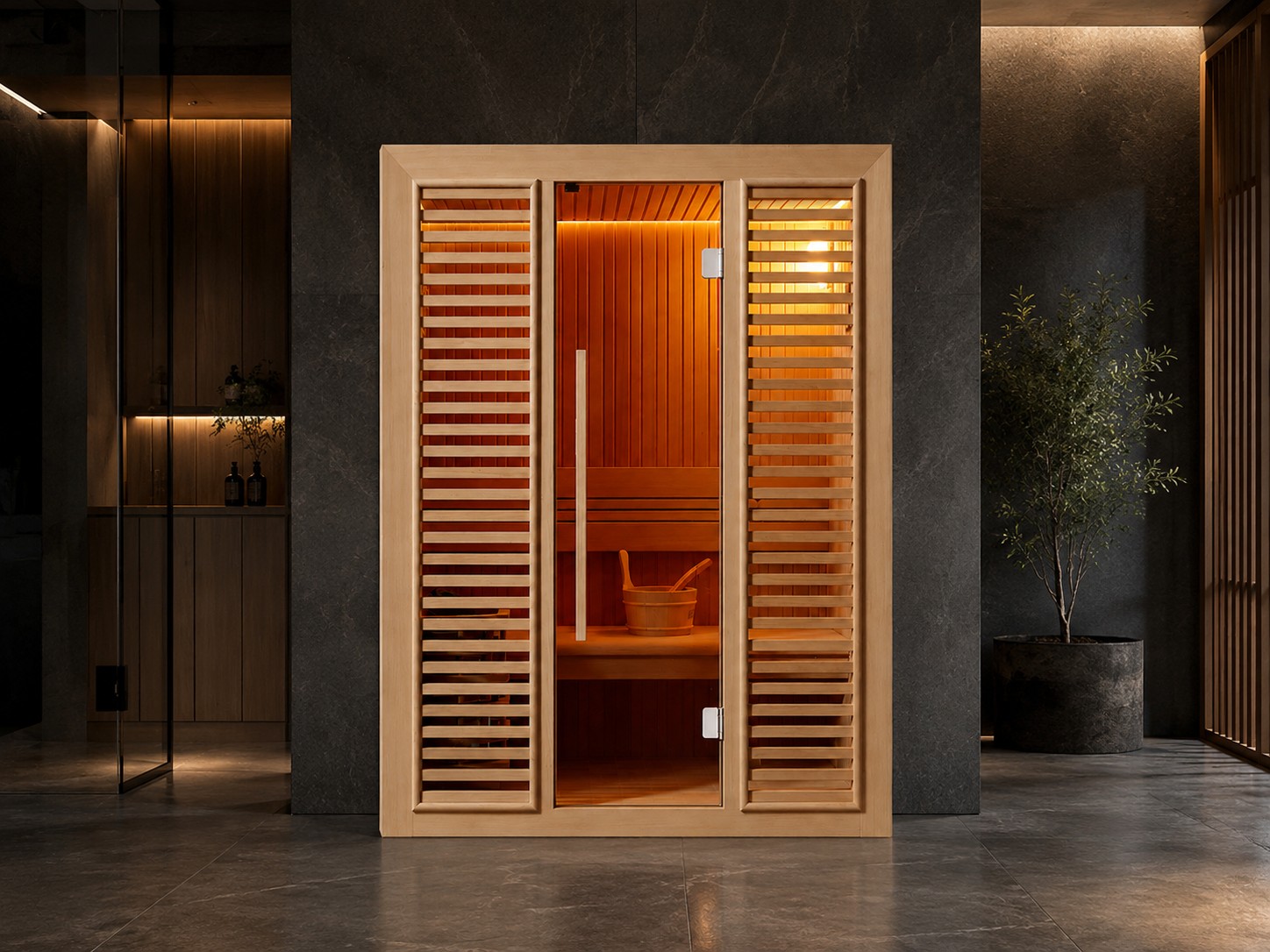 Outdoor Barrel Sauna Room view 02