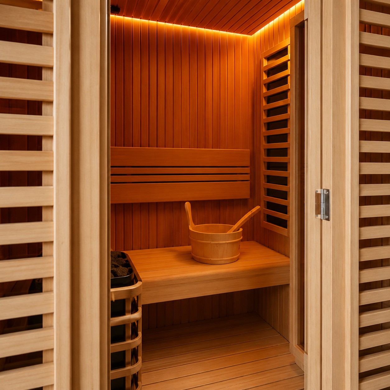 Outdoor Barrel Sauna Room view 06