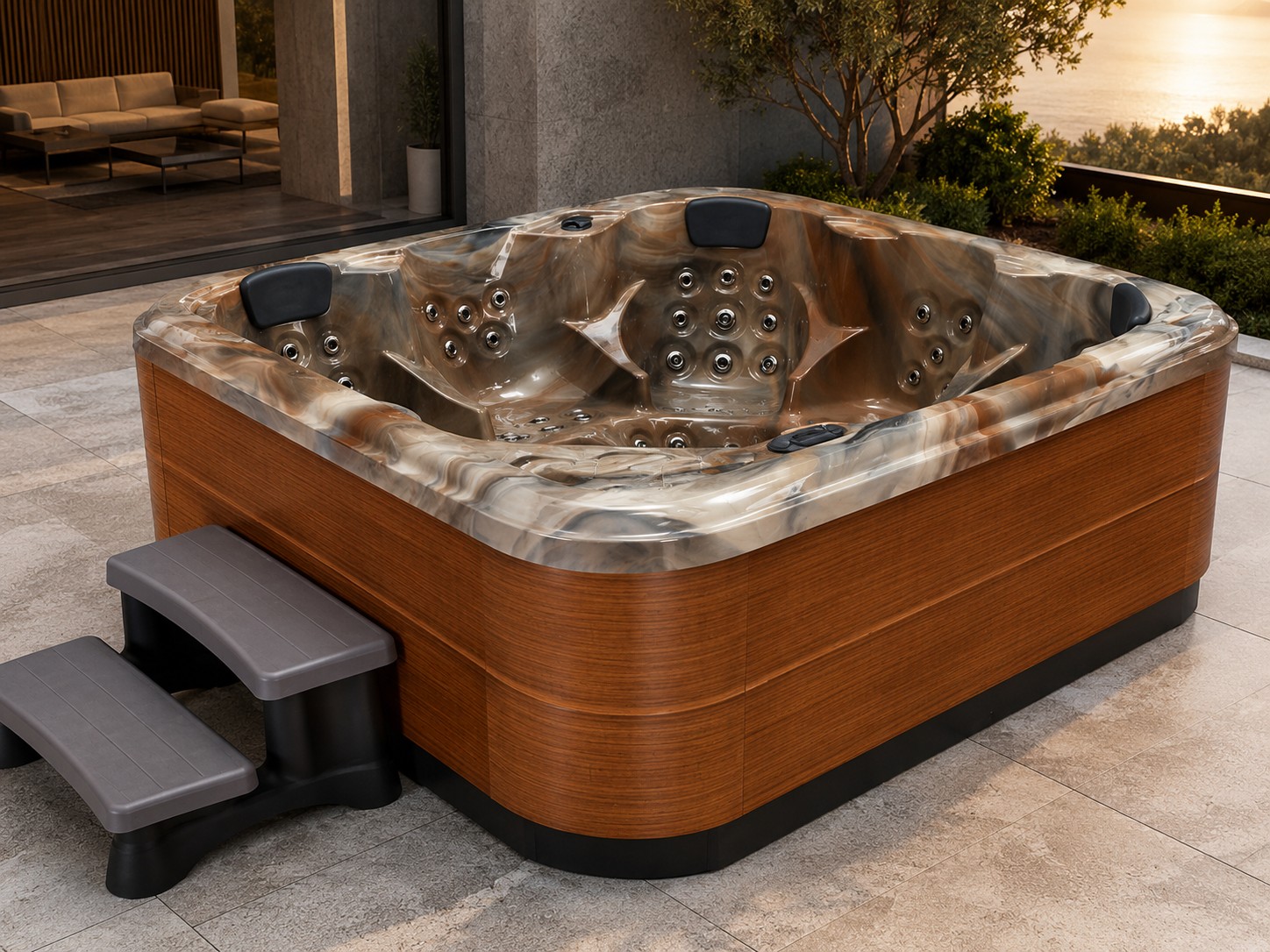 298 6 Person Outdoor Spa Bath TV Spa, Spa Massage Bathtub Layout, Acrylic Corner Spa Bath