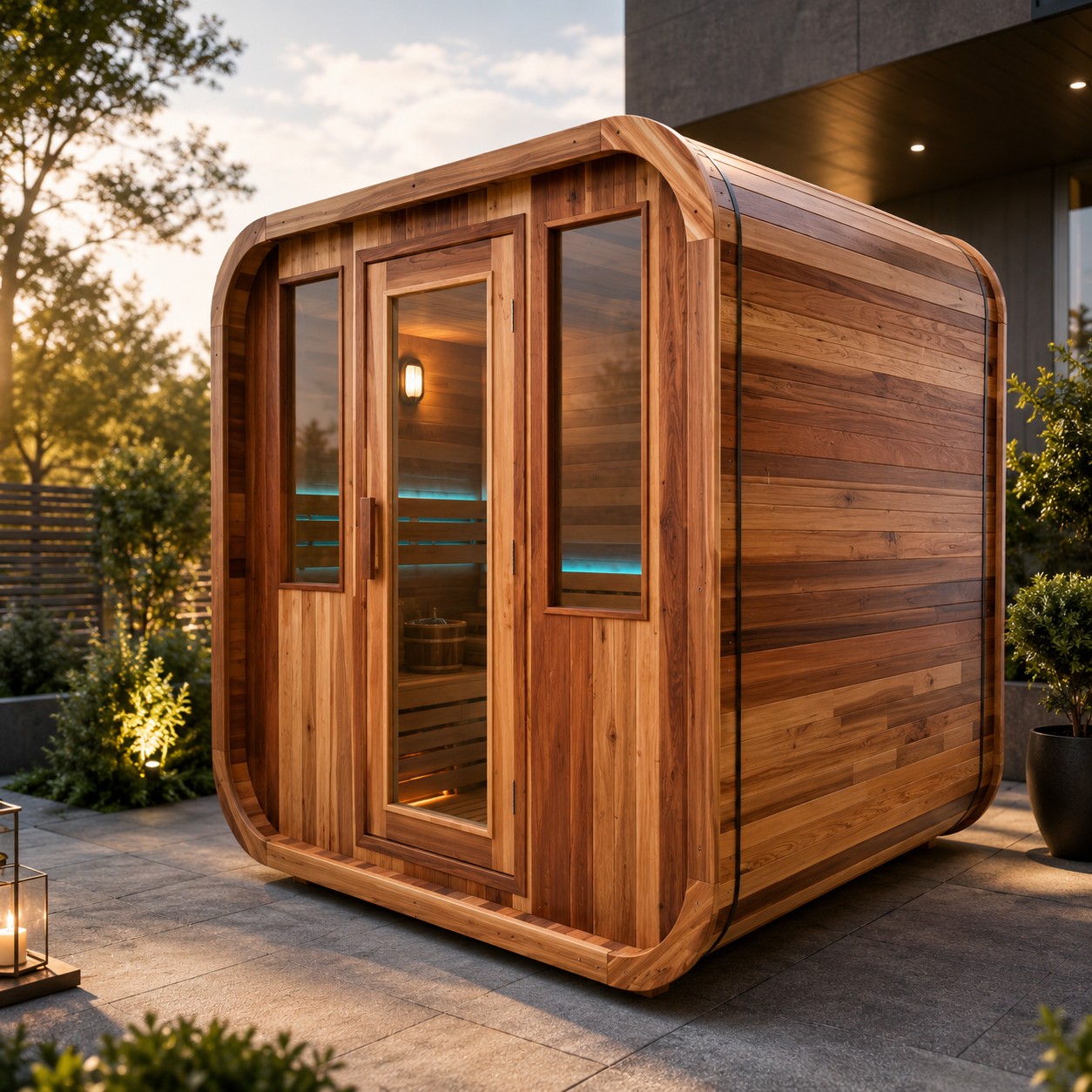 6 People Capacity Harvia Heater Red Cedar Wood Outdoor Cubic Sauna Room product quote preview