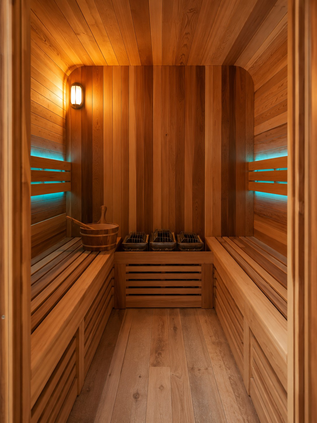 6 People Capacity Harvia Heater Red Cedar Wood Outdoor Cubic Sauna Room view 03