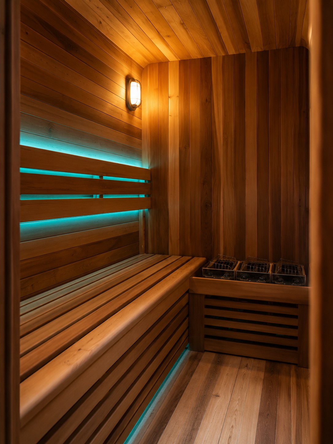 6 People Capacity Harvia Heater Red Cedar Wood Outdoor Cubic Sauna Room view 05