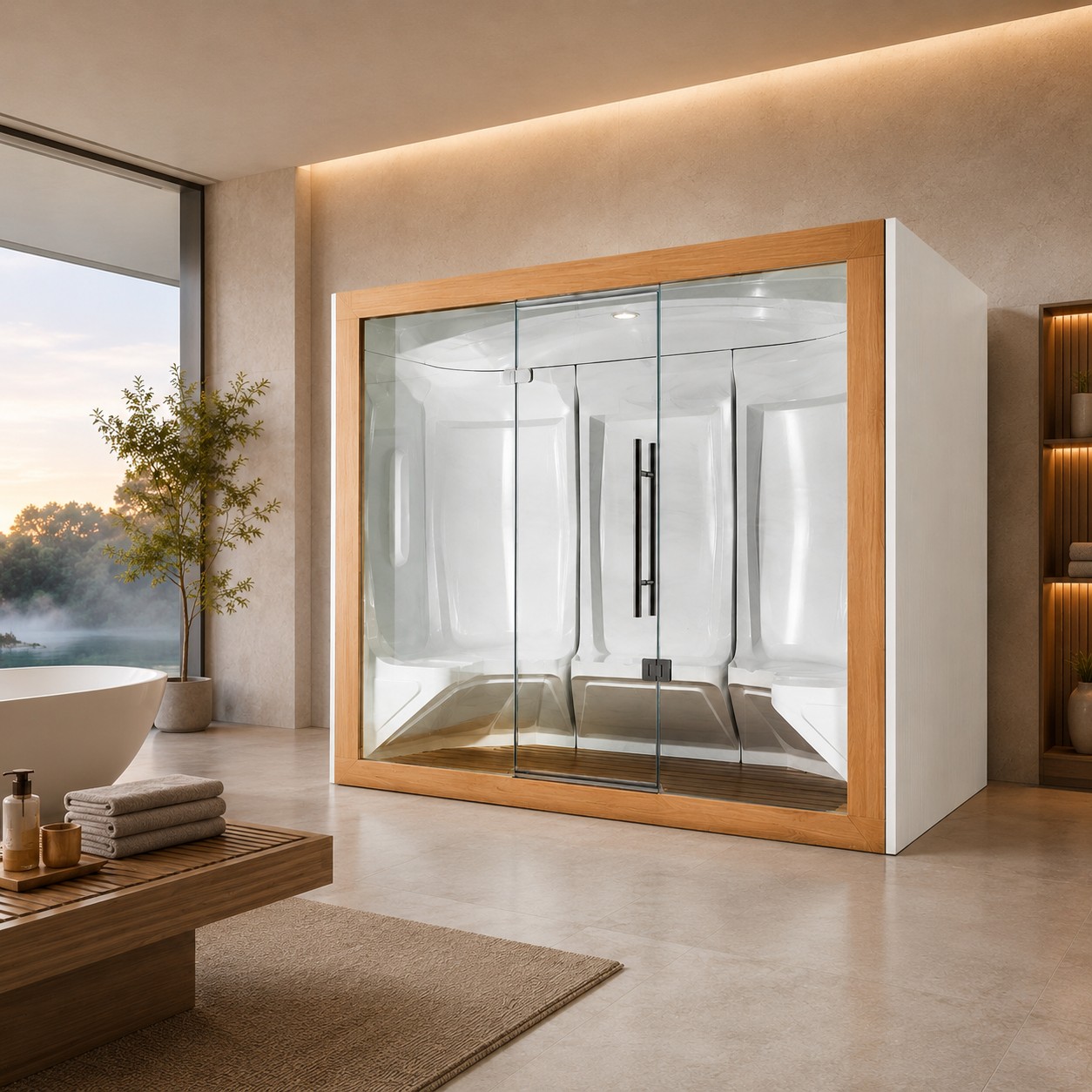 6KW 9KW Stove Traditional Dry Steam Sauna, steam Shower Room view 04
