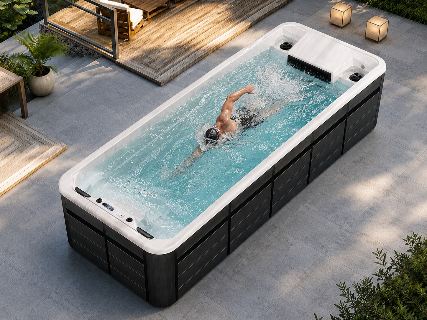 6m Swimming Pool Outdoor Swimming Training System US Aristech Acrylic Pool Swim Spa view 06