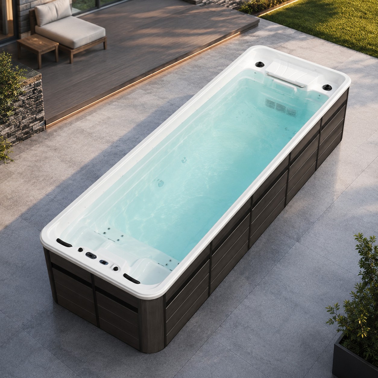 7meter Outdoor Massage Swimming Spa Luxury Whirlpool for Swim Pool with Hot Tub of Swim Spa and Training System