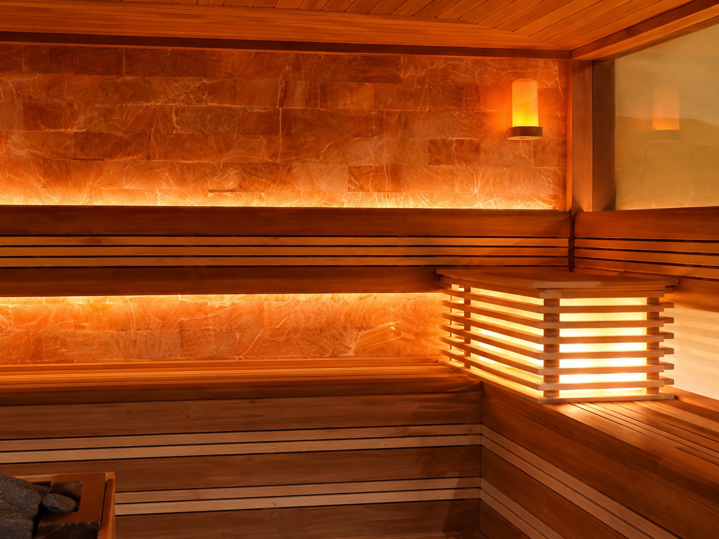 Canadian Hemlock Red Cedar Solid Wood Indoor Sauna Room Luxury Modern Dry Steam Sauna for 8 People Customization view 05