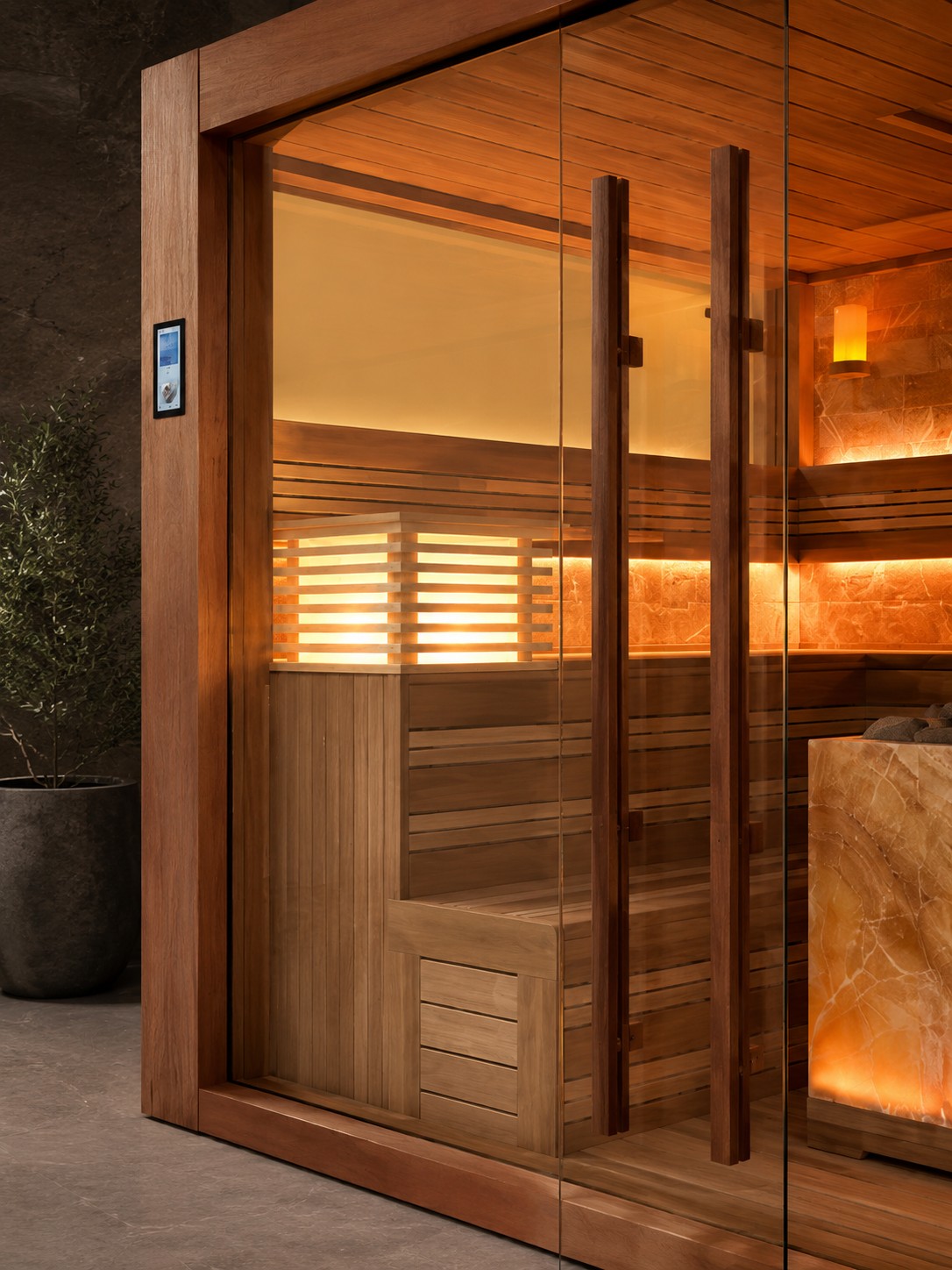 Canadian Hemlock Red Cedar Solid Wood Indoor Sauna Room Luxury Modern Dry Steam Sauna for 8 People Customization view 06