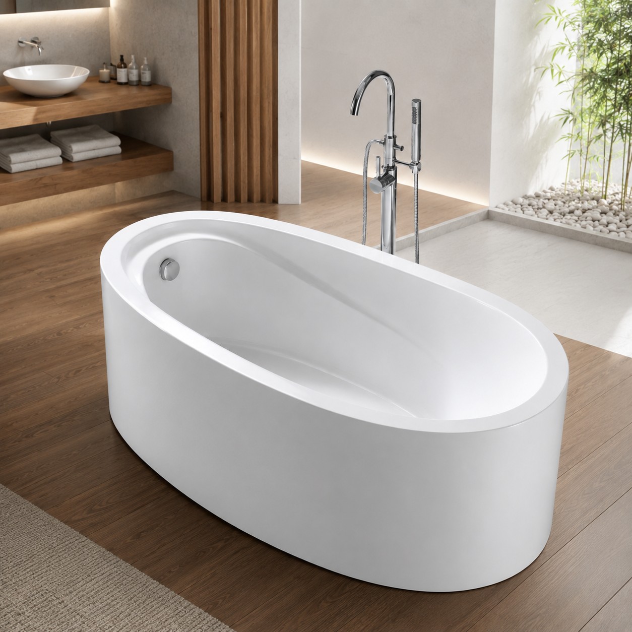 CE Massage Bathtub, Free Standing Bath, acrylic Freestanding Bathtub view 02