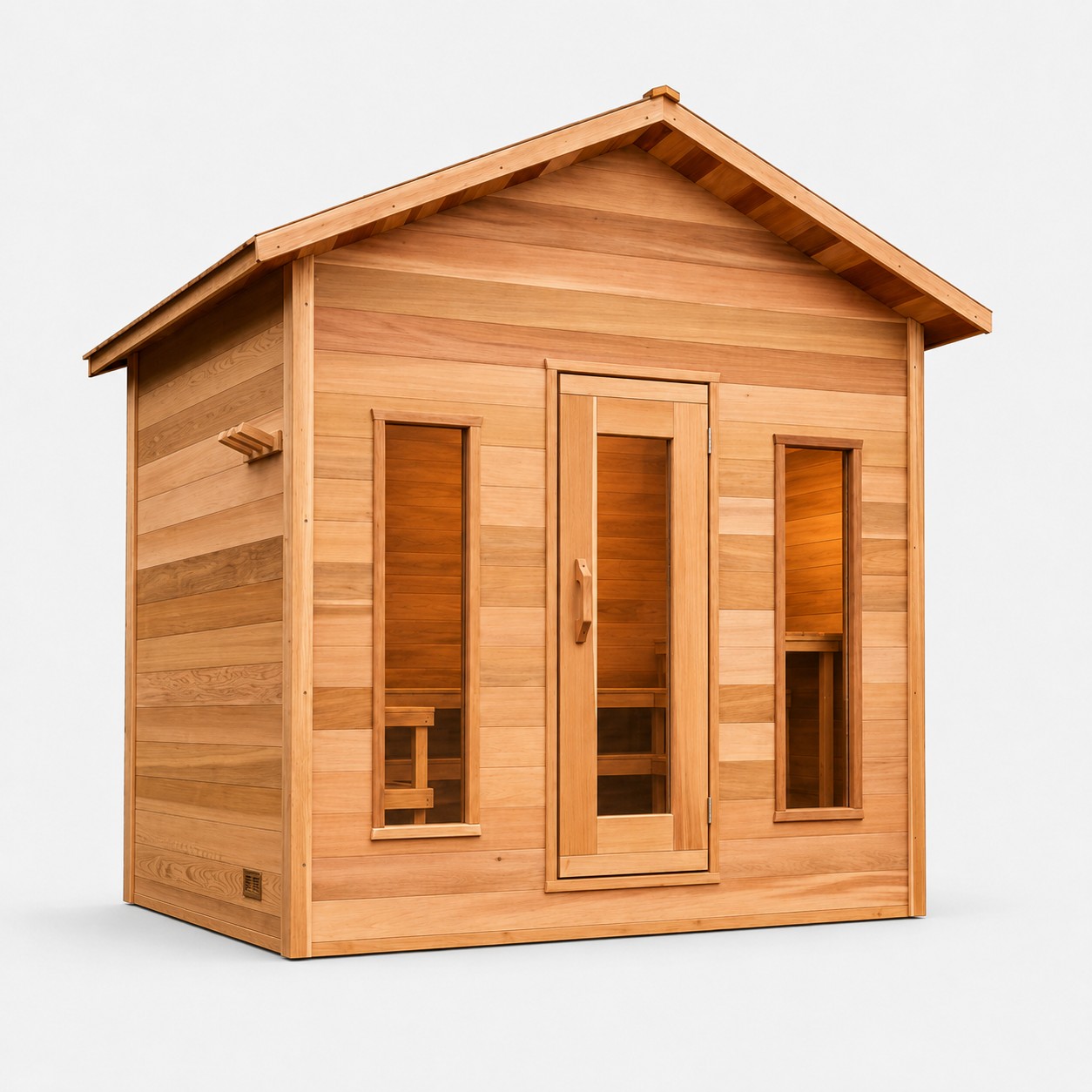 Customized Outdoor Sauna Cabin in Red Cedar Spruce Hemlock view 02