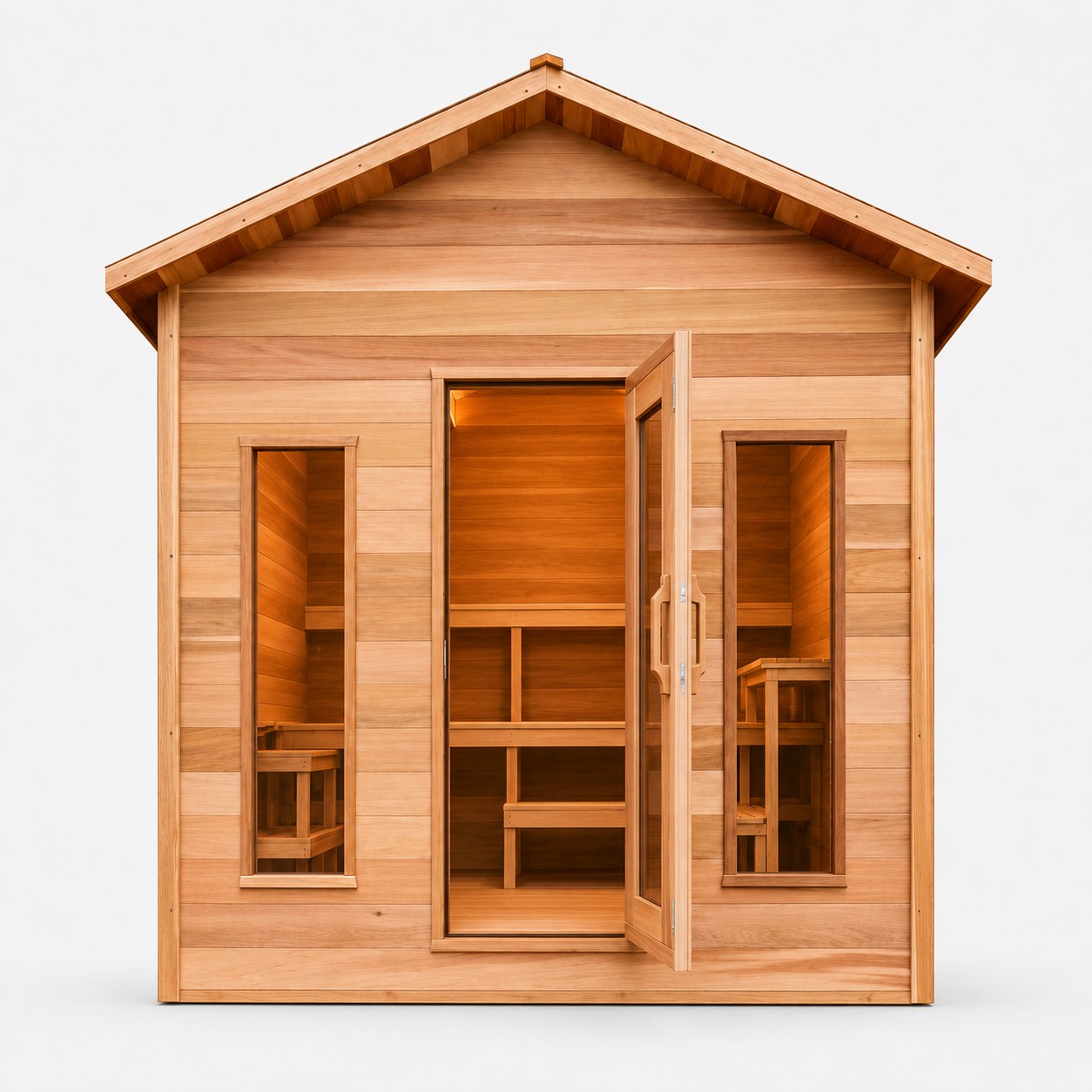 Customized Outdoor Sauna Cabin in Red Cedar Spruce Hemlock view 04