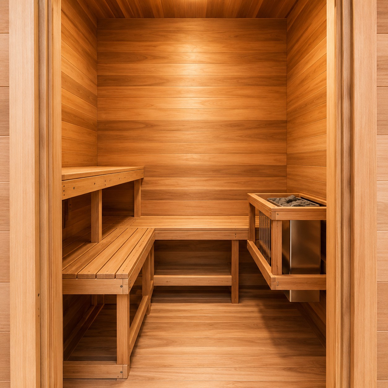 Customized Outdoor Sauna Cabin in Red Cedar Spruce Hemlock view 05