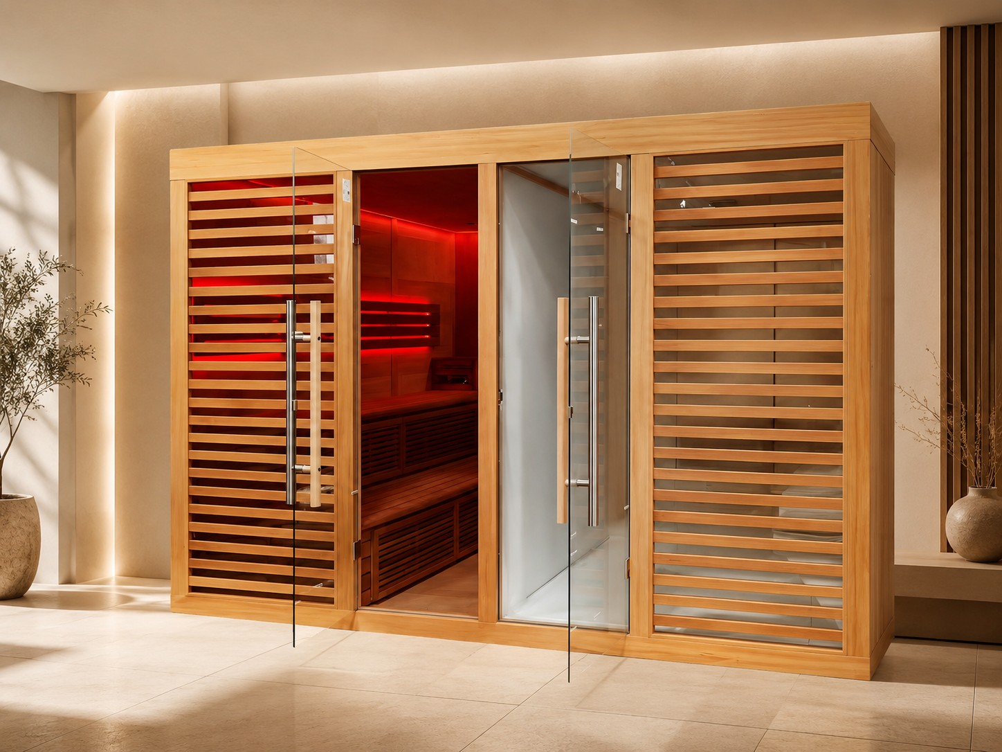 Dry and wet separation of Sauna house