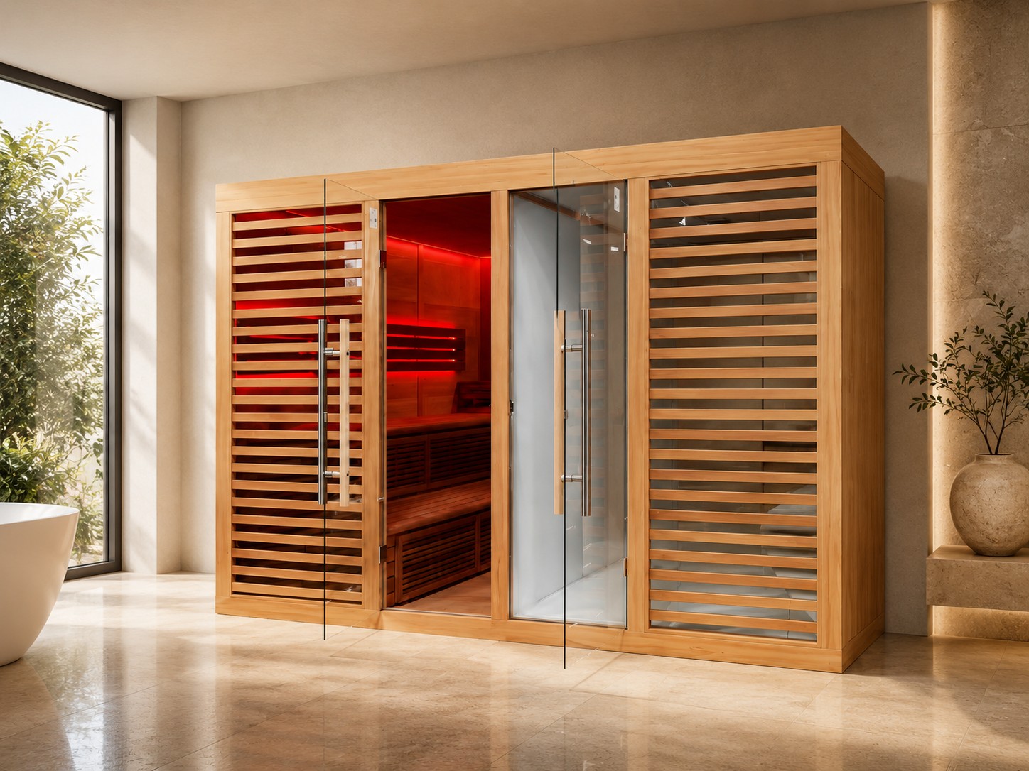 Dry and wet separation of Sauna house view 02