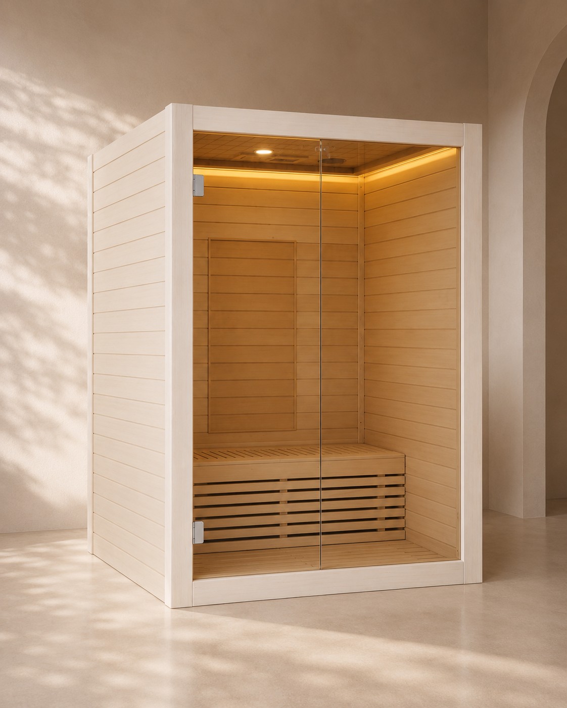Dry Steam Function Traditional Wood Sauna Room view 04