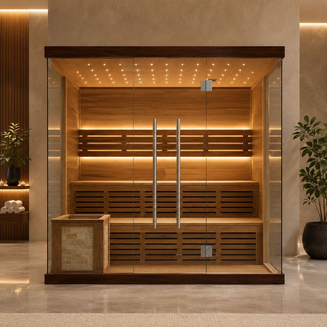 Finnish Solid Wood Dry Sauna view 03