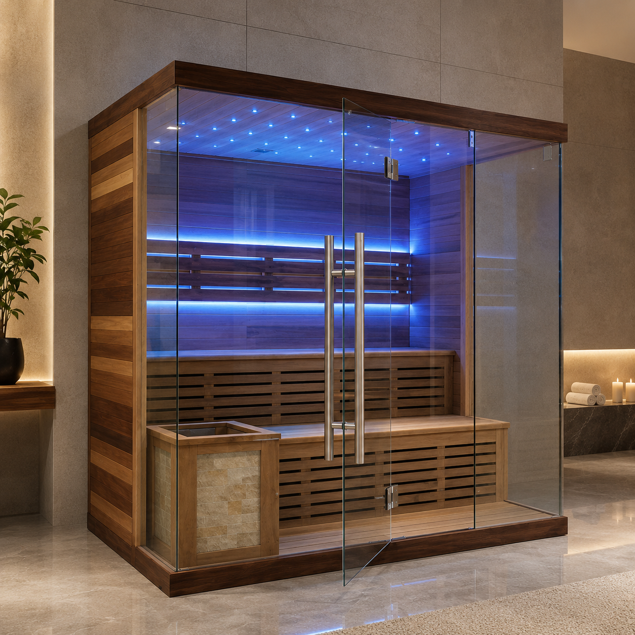 Finnish Solid Wood Dry Sauna view 04