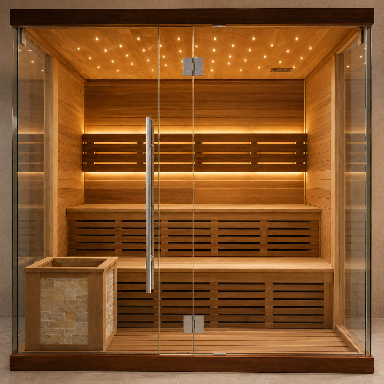 Finnish Solid Wood Dry Sauna view 05
