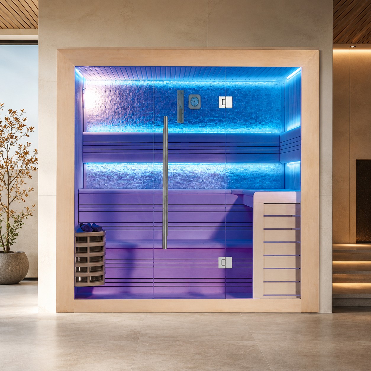 Custom Wood Indoor Sauna Room