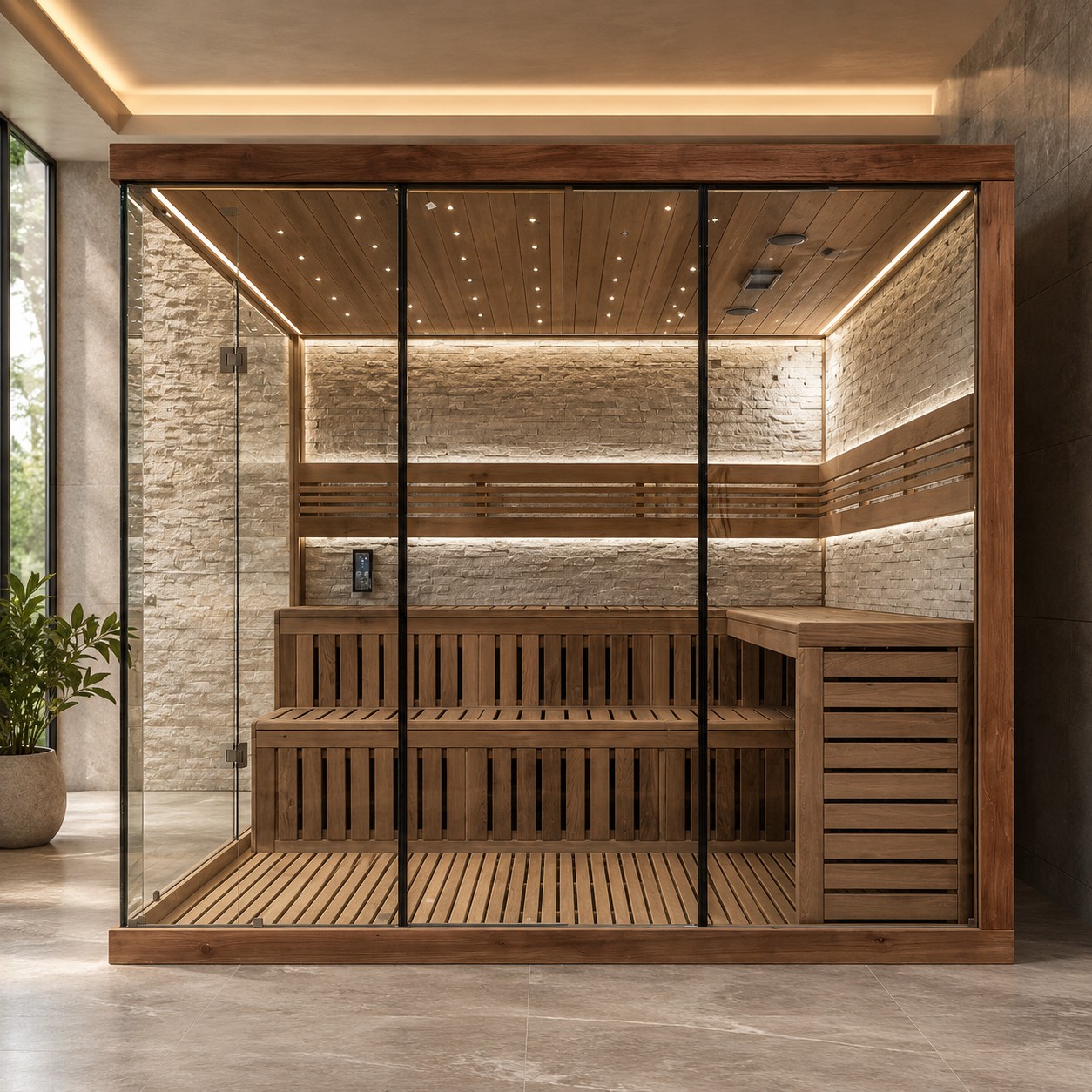 Far Infrared Sauna Room 6-8 Person Sauna Rooms Shower Steamers Cycle Accessories Cold Plunge Infrared Sauna