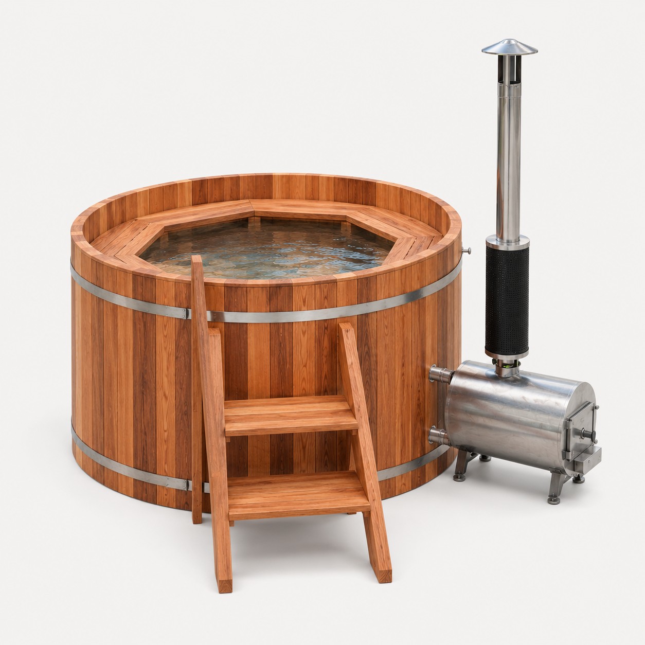 Firewood bathing bucket view 02