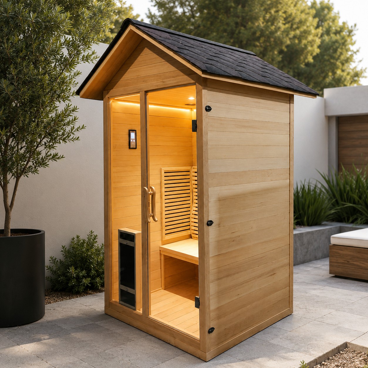 Outdoor Sauna Room for 2 Person Outdoor R Sauna view 03