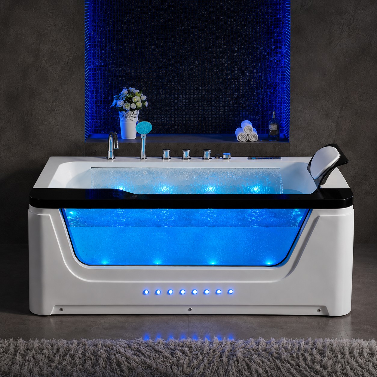 Indoor Acrylic Whirlpool Massage Spa Hot Tubs Freestanding 1 People Bath Tub view 06