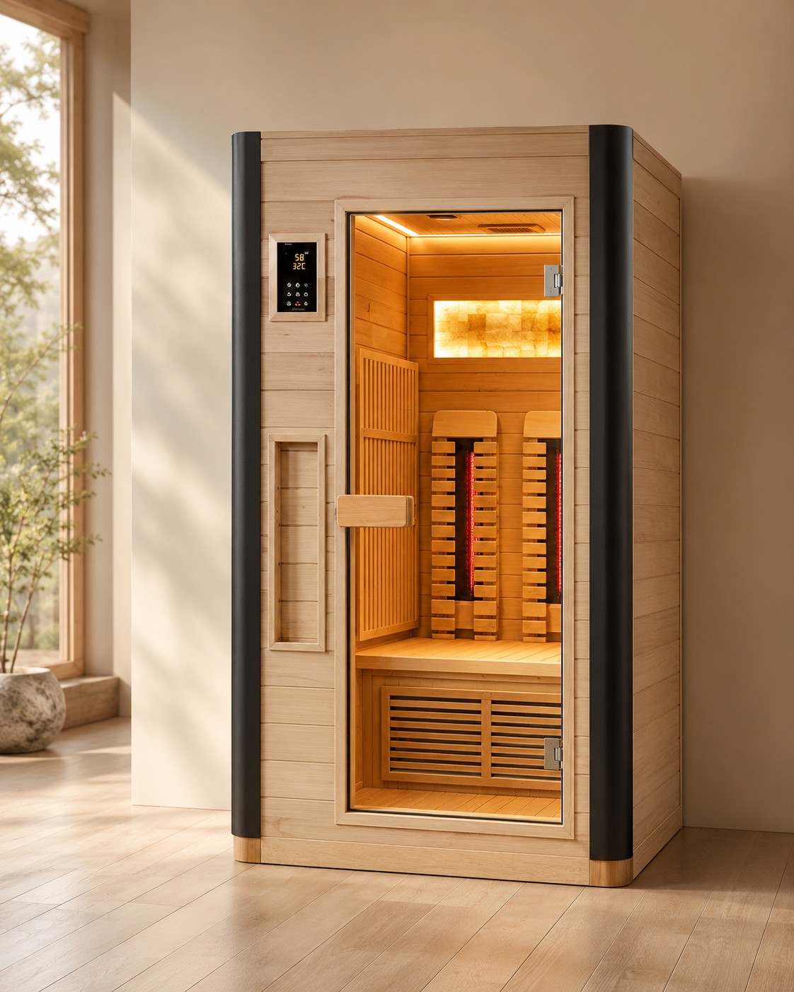 Indoor Infrared Sauna 2 Person Low Emf Mobile Home Far Infrared Sauna Room