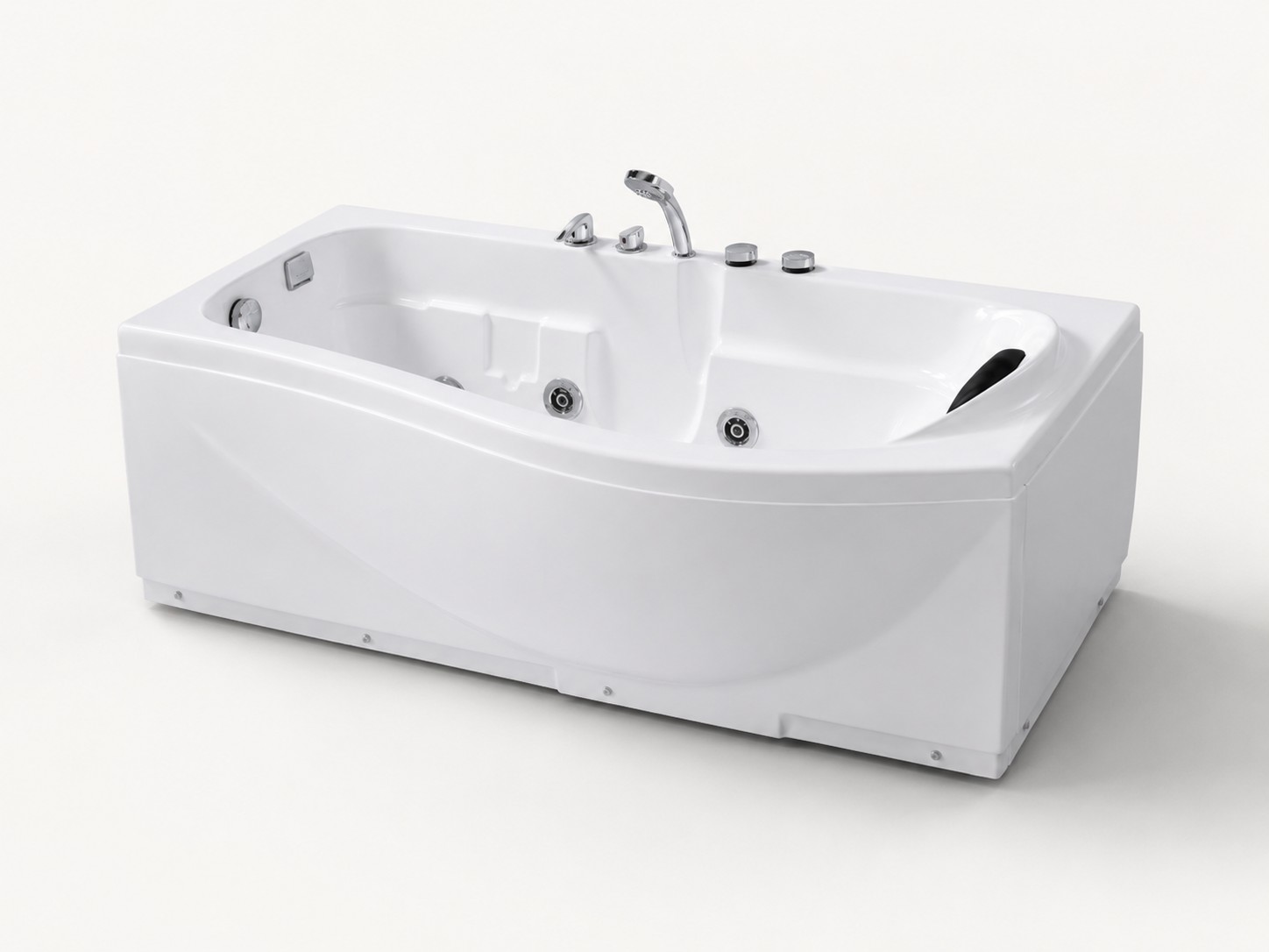 Indoor Massage Hot Tub 1 Person Soaking Bathtub with Faucets view 05