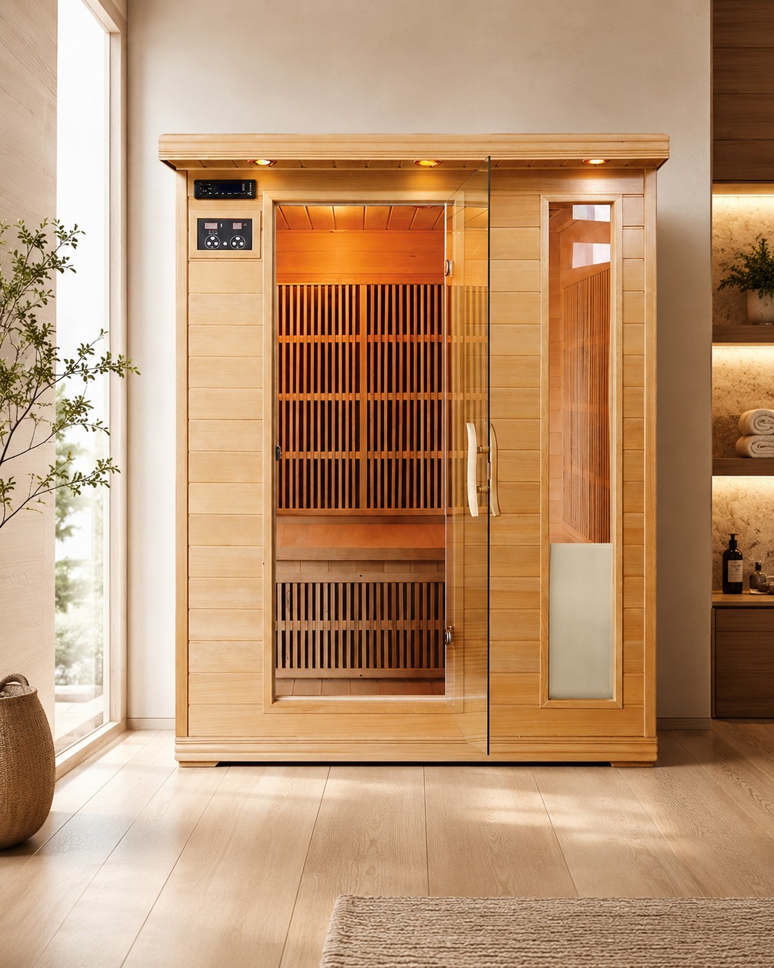 Indoor Portable Wooden 2 Person Portable Sauna Steam Room