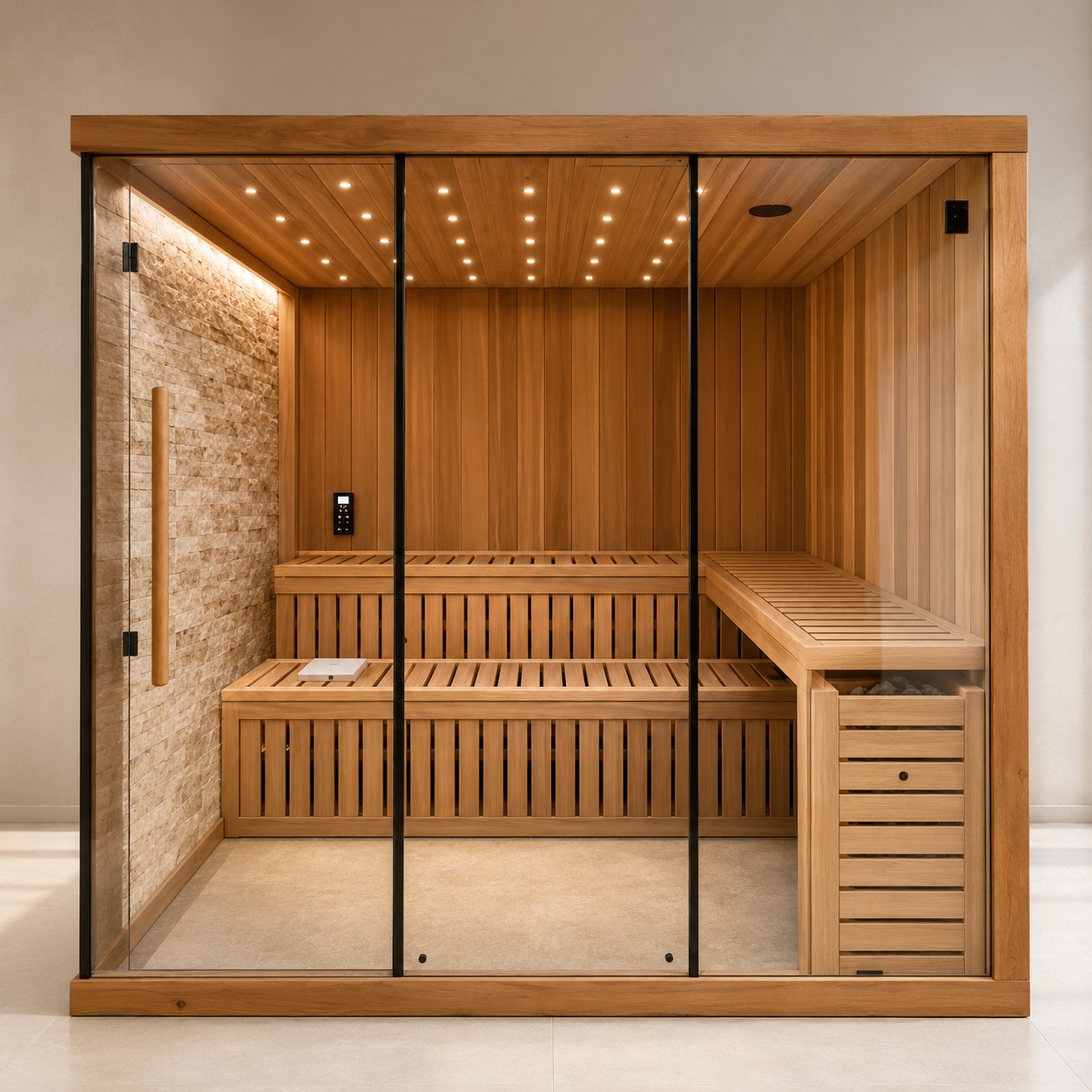 Inventory 6-8 People Indoor Traditional Hemlock Wood Sauna Rooms