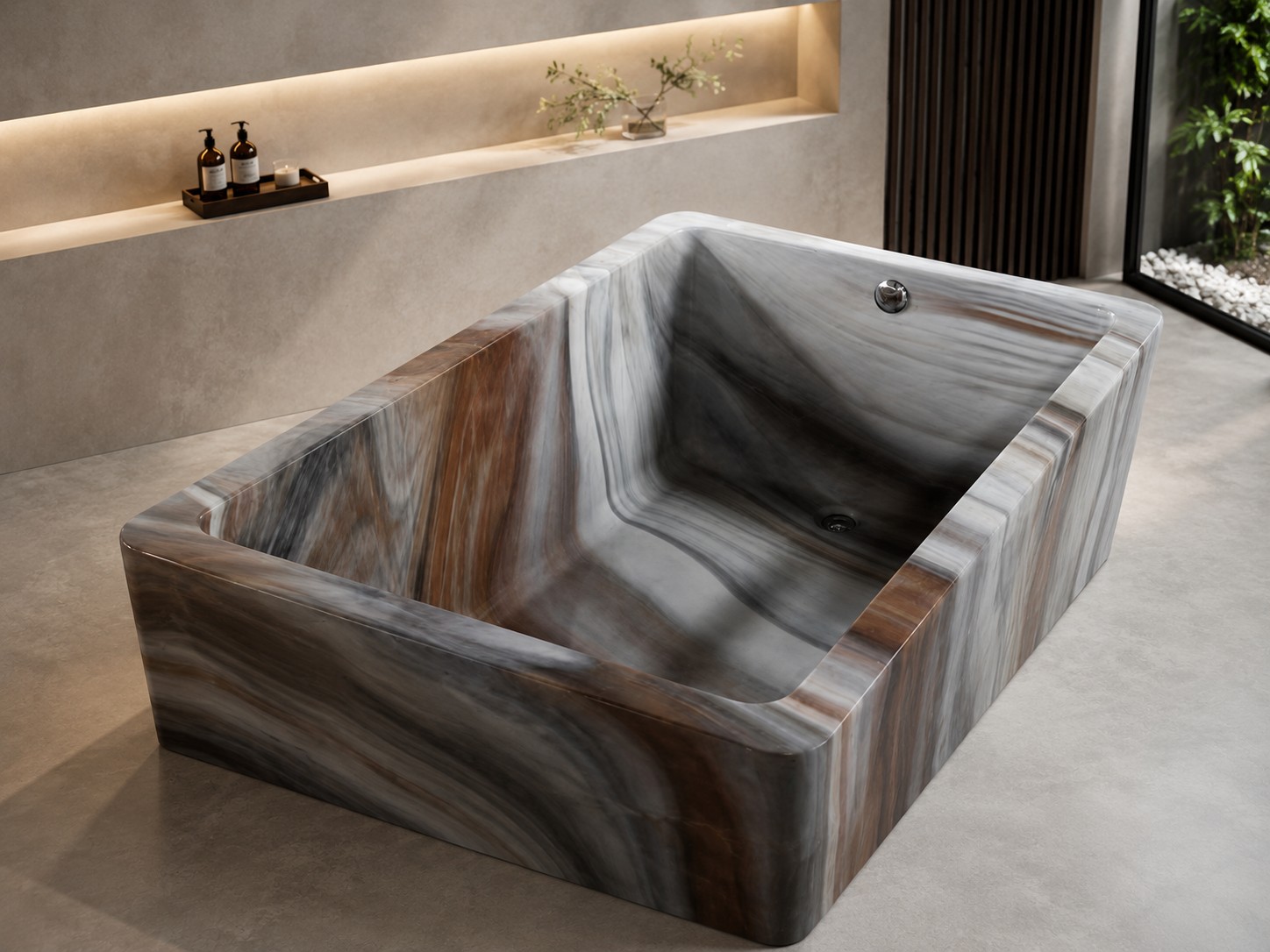 Italian Design iStone Wisdom Solid Surface composite stone resin freestanding bath tub