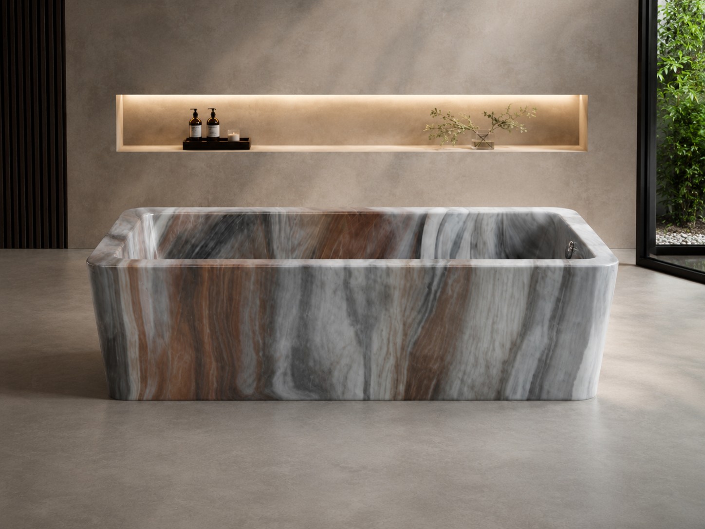 Italian Design iStone Wisdom Solid Surface composite stone resin freestanding bath tub view 03