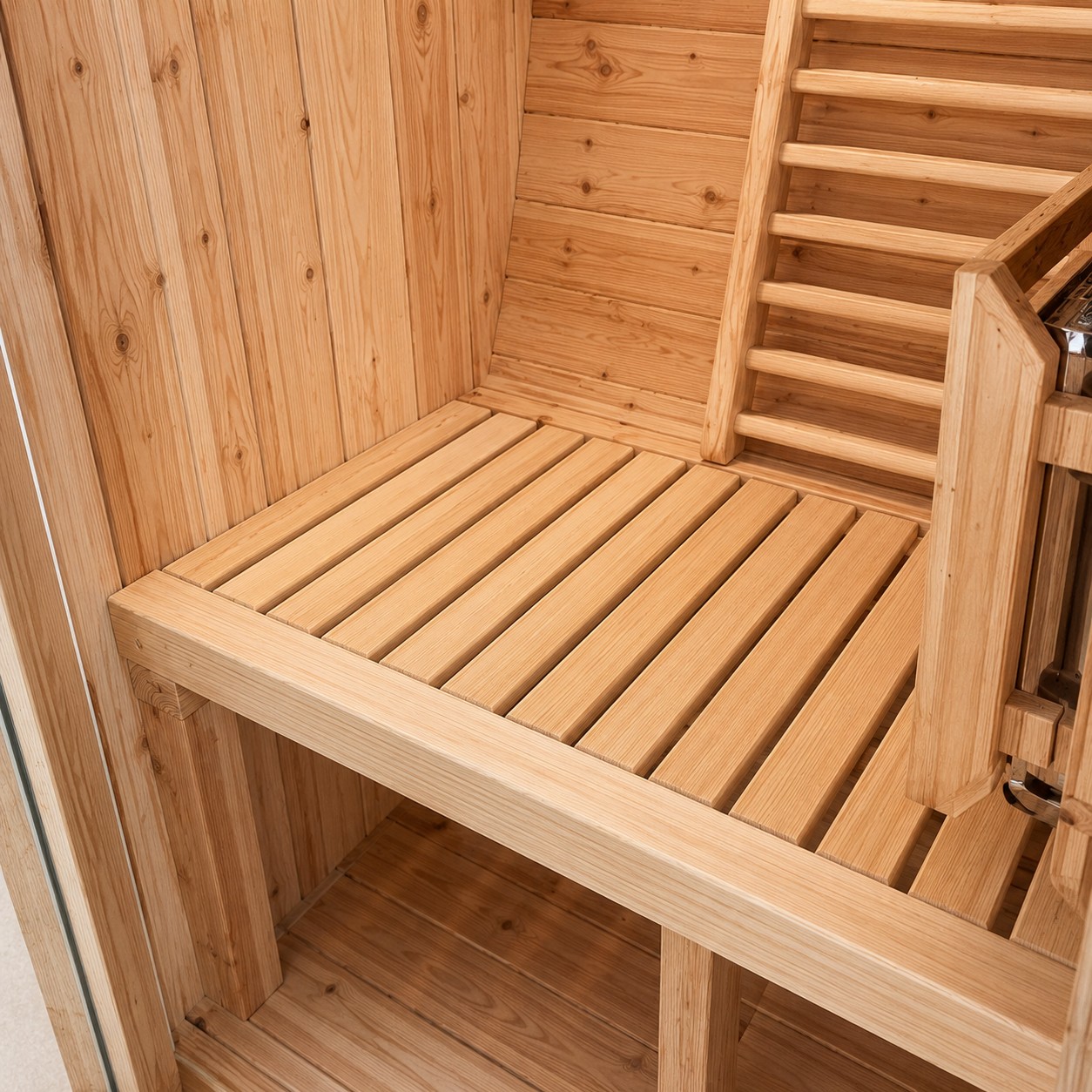 Large Diameter 2 Person Panoramic Barrel Sauna Japan Style Wood view 05