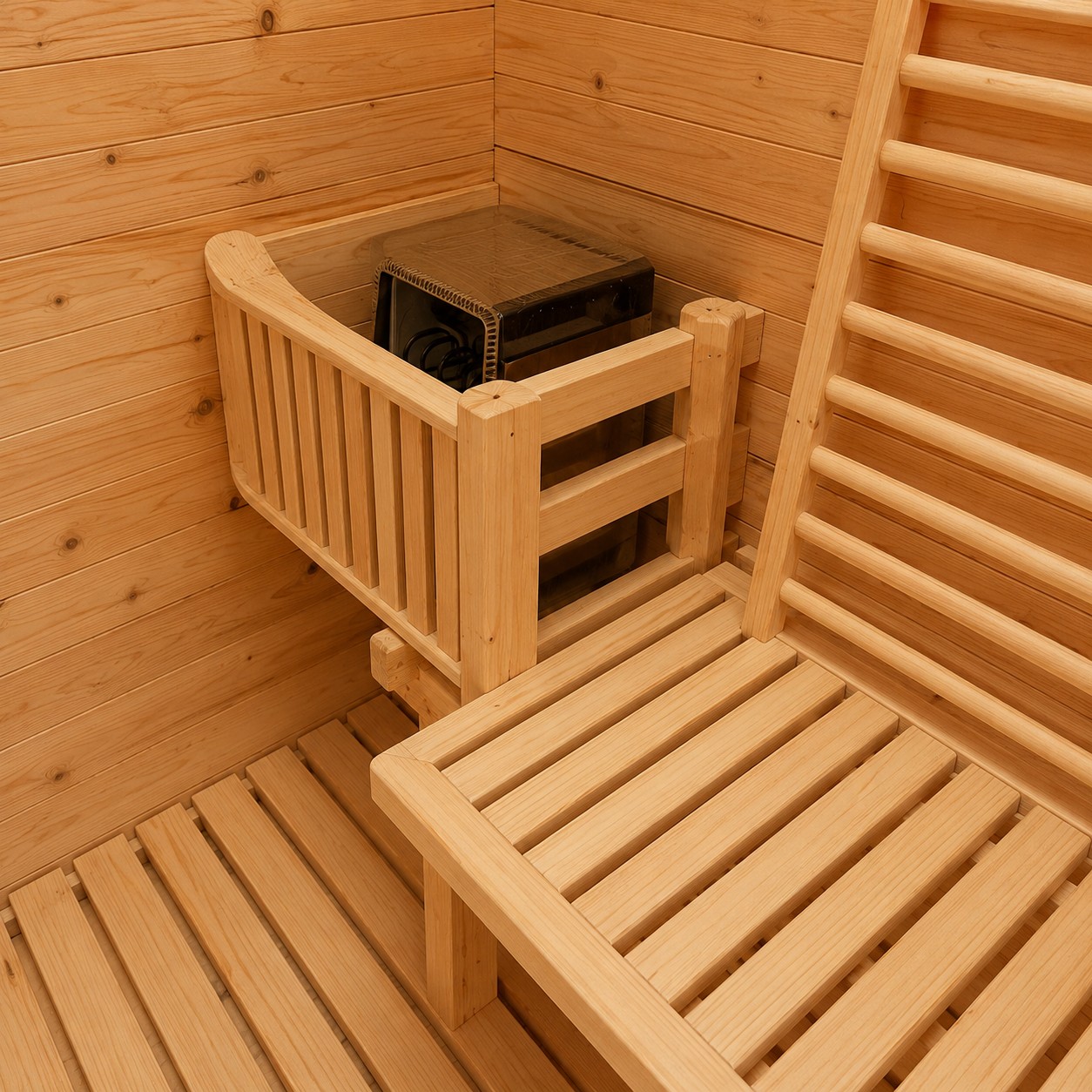 Large Diameter 2 Person Panoramic Barrel Sauna Japan Style Wood view 06