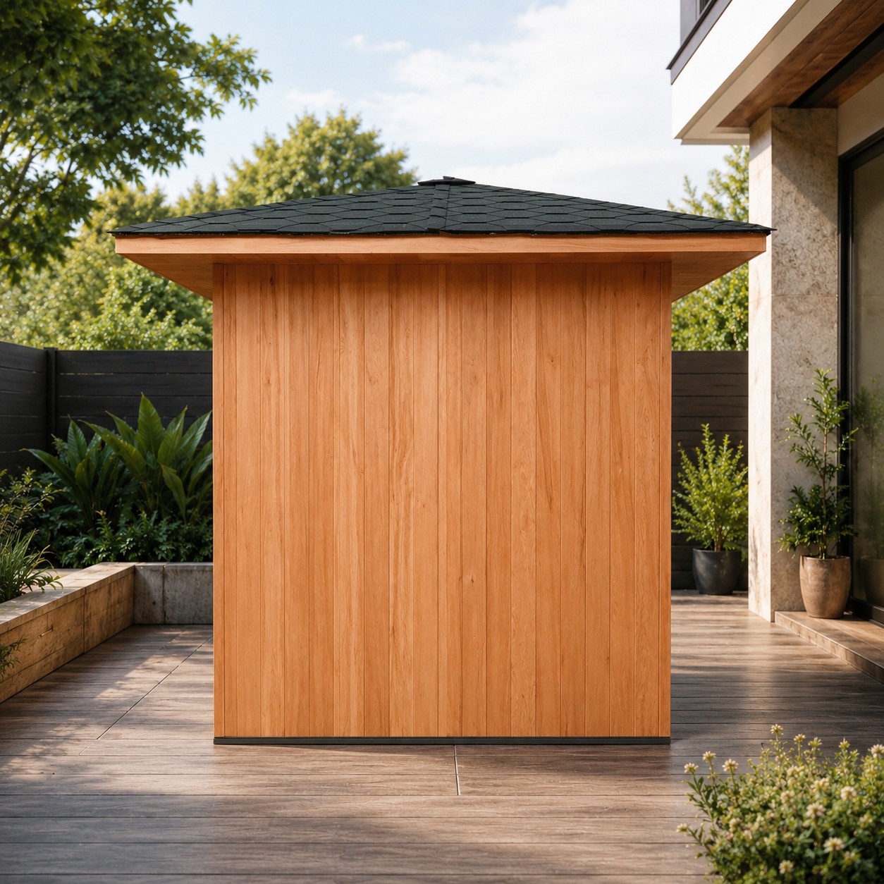 Large Size Modern Sauna Rooms Weight Loss Solid Wood Red Cedar Traditional Outdoor Sauna view 06