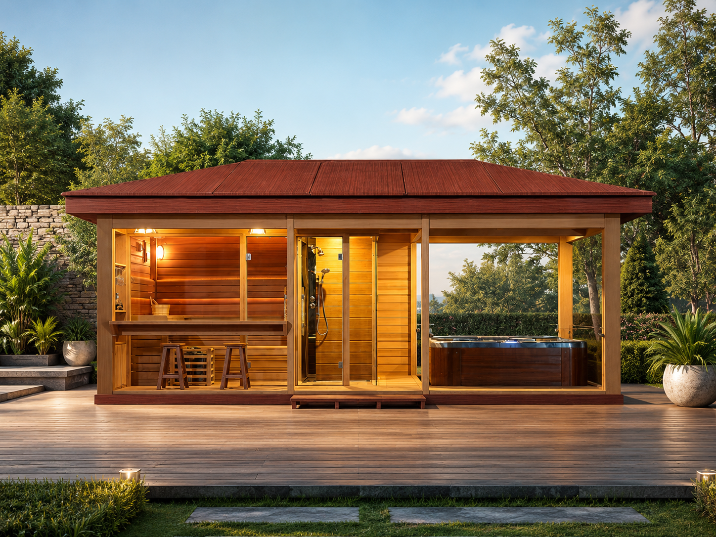 LT09 House Outdoor Wooden Gazebo for Swim Spa