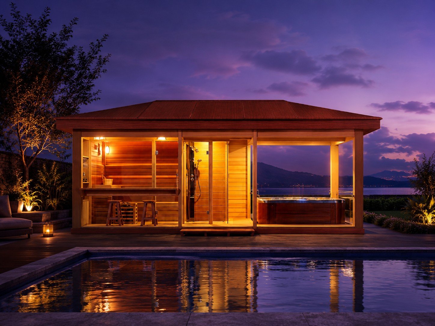 LT09 House Outdoor Wooden Gazebo for Swim Spa view 04