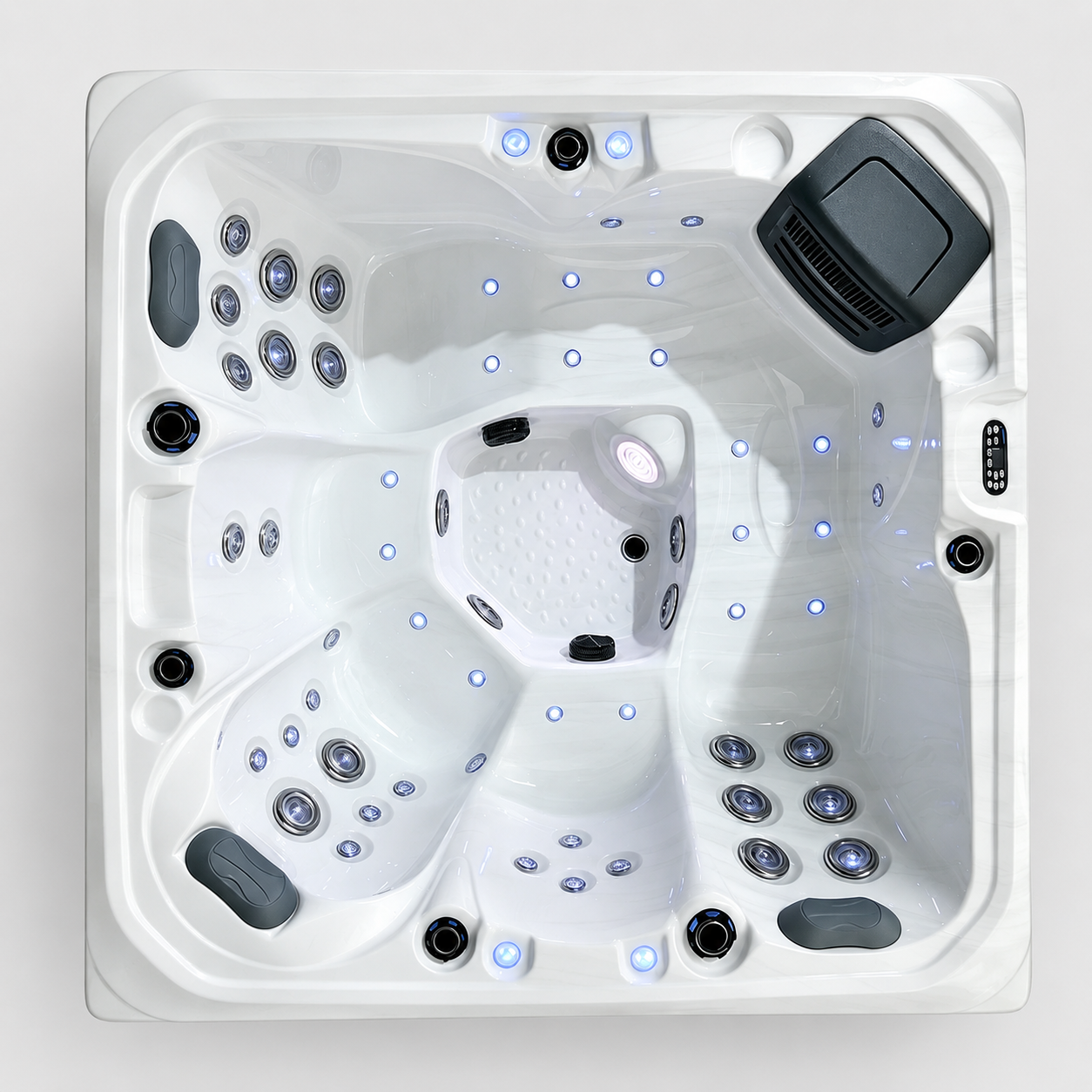 Luxurious Modern Spa Bathtub with Air & Whirlpool Massage Acrylic Freestanding Heated Soaking Tub view 04