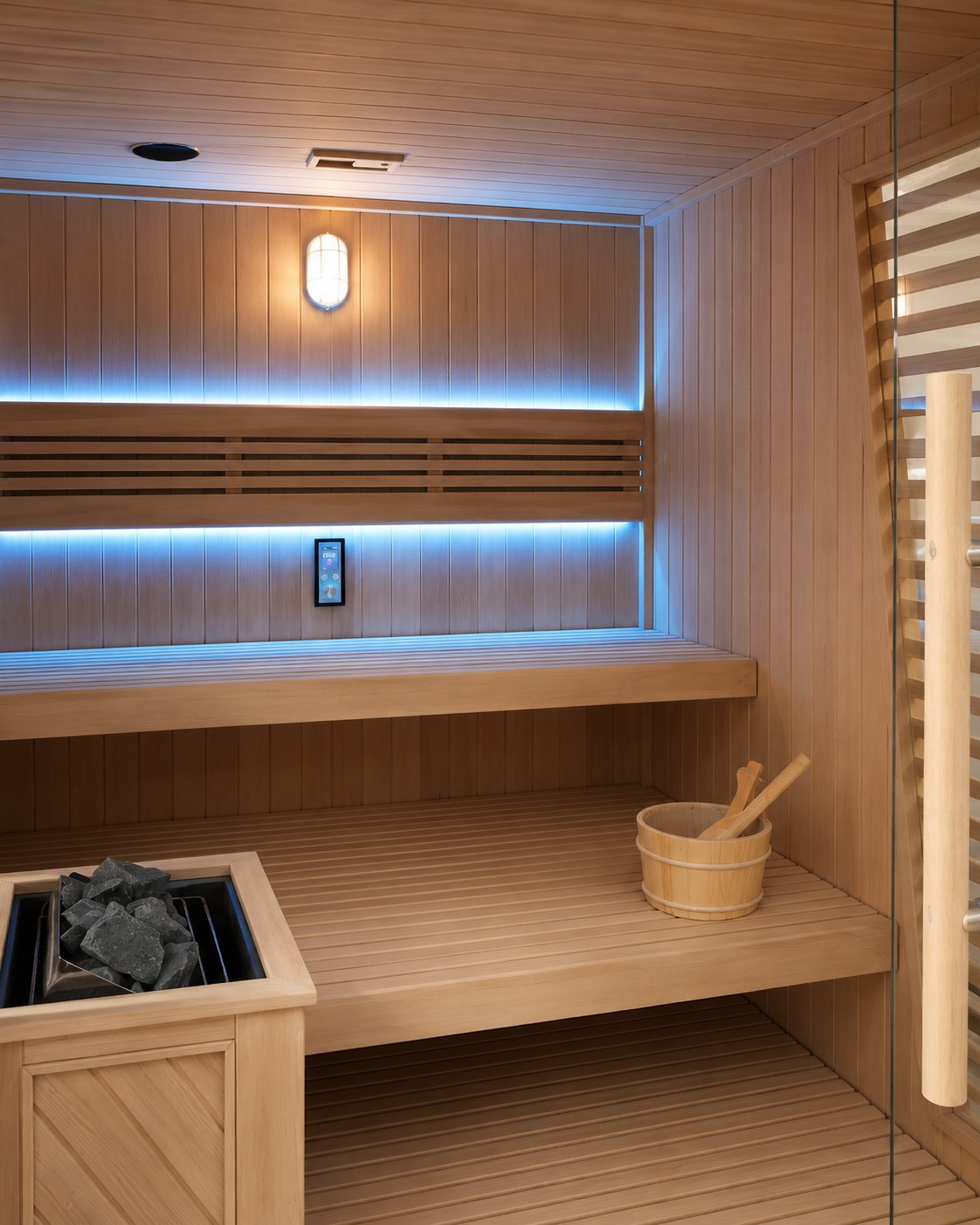Luxury Hemlock Wood Sauna Traditional 6 People Sauna Room view 05