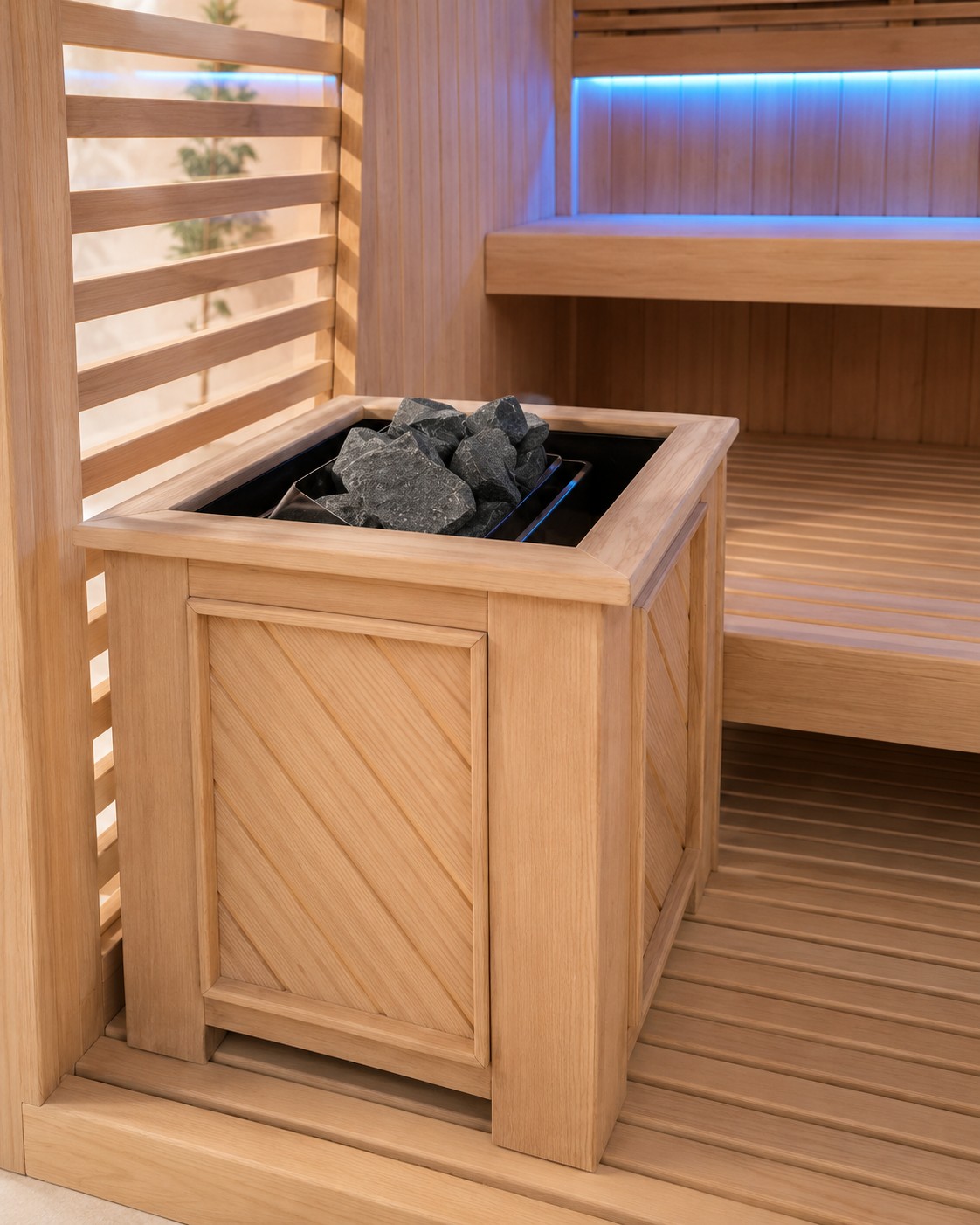 Luxury Hemlock Wood Sauna Traditional 6 People Sauna Room view 06