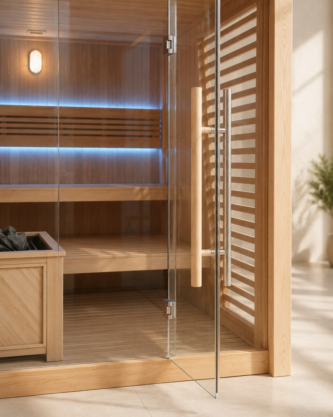 Luxury Hemlock Wood Sauna Traditional 6 People Sauna Room view 07