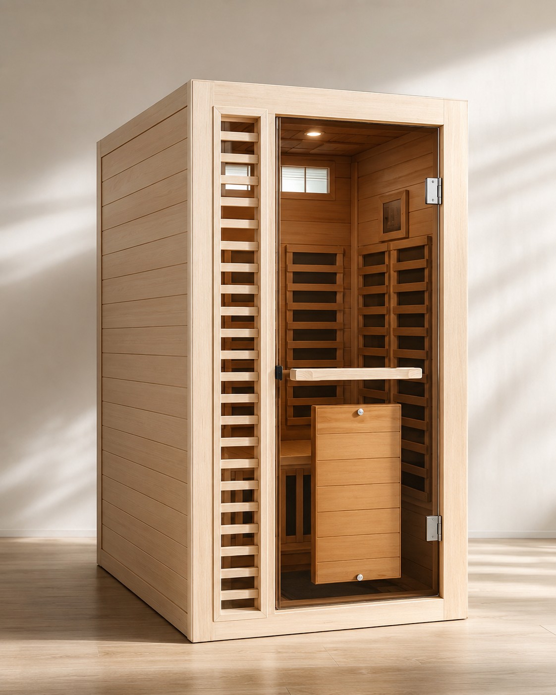 Luxury Solid Wood Family Backyard Dry Near Far Infrared Sauna Room