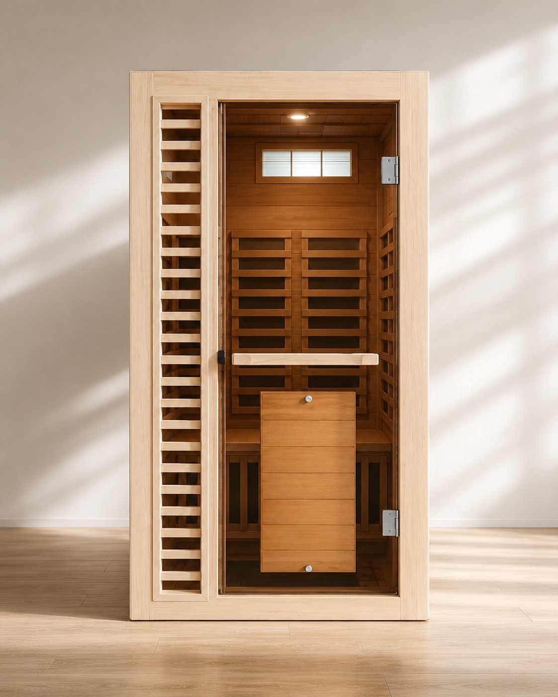 Luxury Solid Wood Family Backyard Dry Near Far Infrared Sauna Room view 02